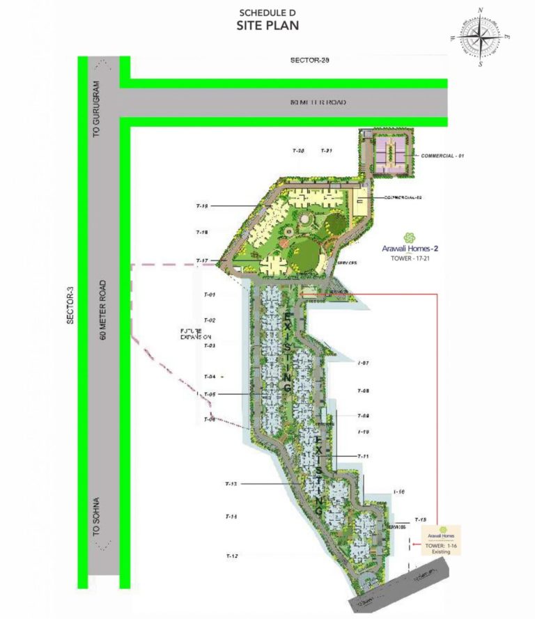 GLS Arawali Homes 2 Affordable Sector 4 South Of Gurgaon Affordable, Affordable Homes-2-Location-Map Site-Plan