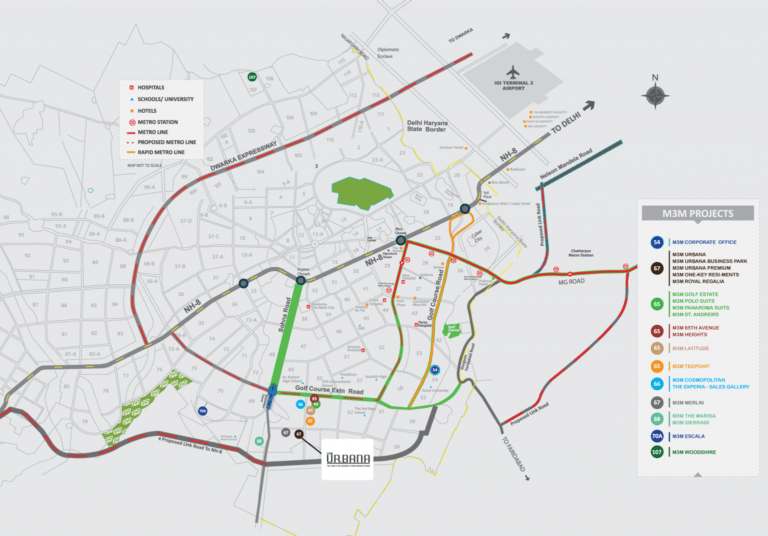 M3M Urbana Golf Course Extension Road, Gurgaon Commercial, Retail Shop-Location-map