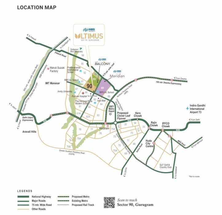 Mrg World Ultimus Affordable Housing Sector 90 Gurgaon Gurgaon, New Gurgaon (NH8) Affordable, Affordable Homes-Location-Map