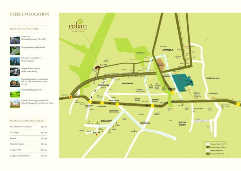 Pareena Coban Residences Dwarka Expressway, Gurgaon Apartment, Residential-Location-Map