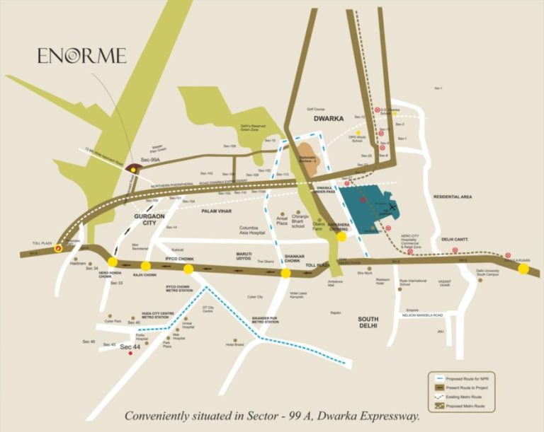 Pareena Enorme Dwarka Expressway, Gurgaon Apartment, Residential-Location-Map