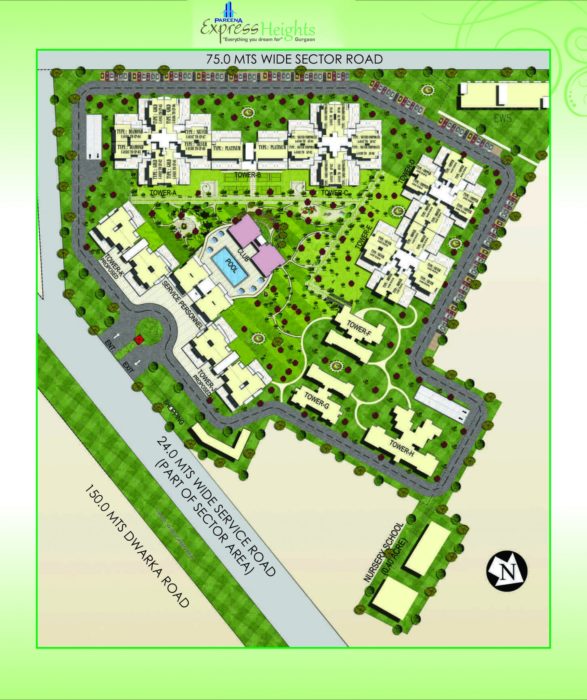 Pareena Express Heights Dwarka Expressway, Gurgaon Apartment, Residential-Site-Plan