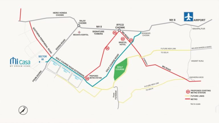 Pareena Micasa Gurgaon, Sohna Road Flats & Apartments, Luxury Location-Map