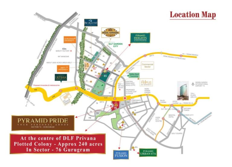 Pyramid Pride Affordable Housing Sector 76 Gurgaon Gurgaon, New Gurgaon (NH8) Affordable, Affordable Homes Location-Map