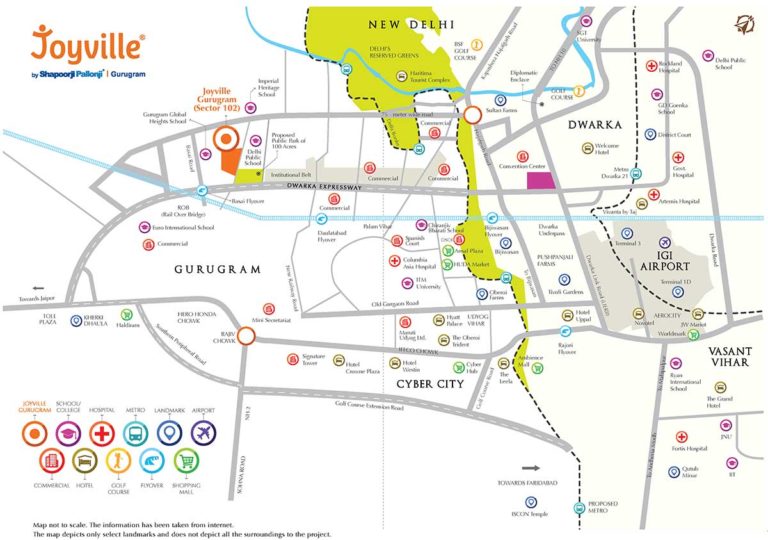 Shapoorji Pallonji Joyville Gurgaon Dwarka Expressway Luxury Flats & Apartments-Location-Map