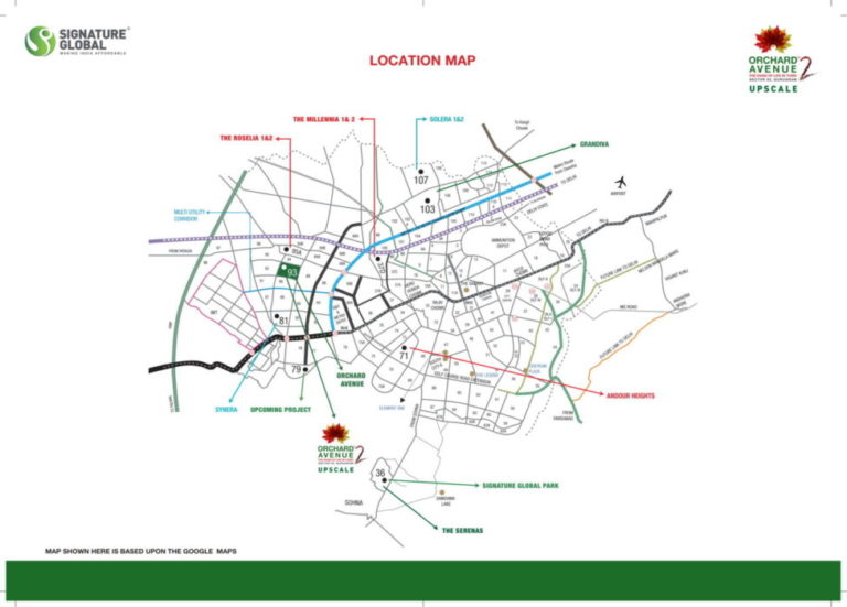 Signature Global Orchard Avenue Affordable Housing Sector 93 Gurgaon Gurgaon New Gurgaon (NH8) Affordable Affordable Homes Location-Map