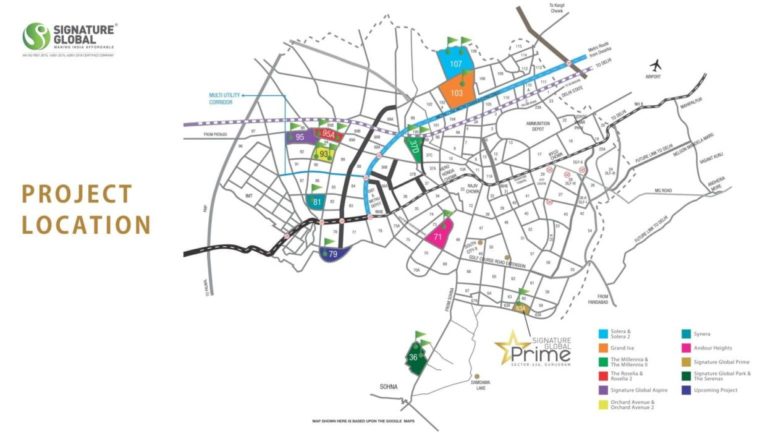 Signature Global Prime Affordable Housing Sector 63A Gurgaon Golf Course Extension Road Gurgaon Affordable Affordable Homes Location-Map