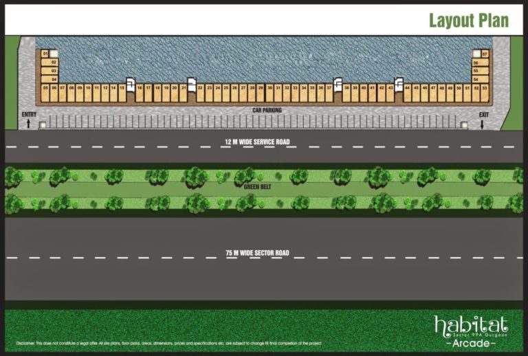 Conscient Habitat Arcade Affordable Shops Sector-99A, Dwarka Expressway Gurgaon Dwarka Expressway, Gurgaon Commercial, Retail Shop Site-Plan