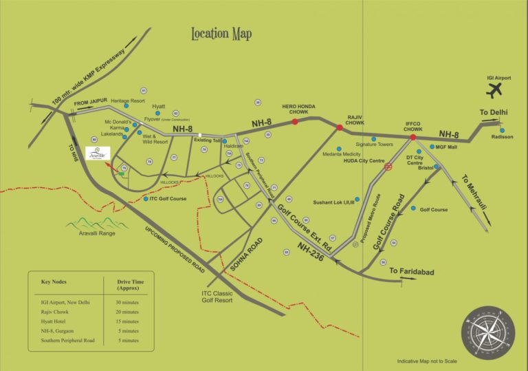 Supertech Araville Gurgaon New Gurgaon (NH8) Apartment Residential Location-Map