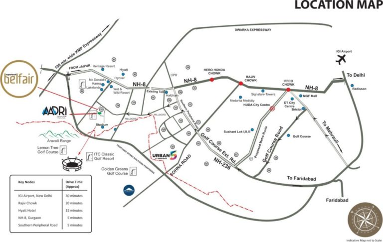 Supertech Belfair Gurgaon New Gurgaon (NH8) Apartment Residential Location-Map