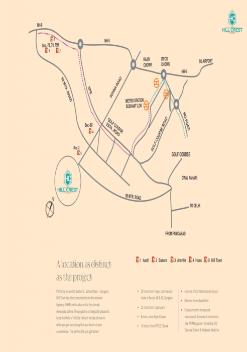 Supertech Hill View Residences Sector 11 Sohna Sohna Apartment, Residential Location-Map