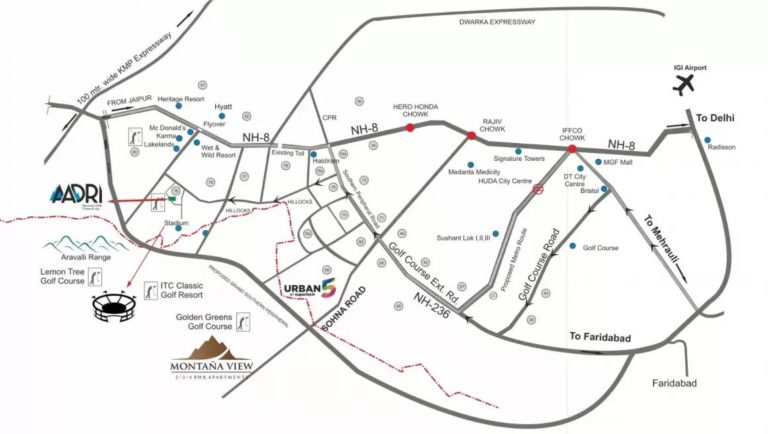 Supertech Montana View Residences Sector 11 Sohna Sohna Luxury Residential Location-Map